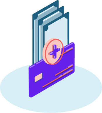 illustration of direct deposit being used for various purposes